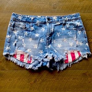 Mossimo Stars and Stripes jean shorts